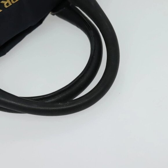 PRADA Tote Bag Nylon 2way Navy Gold Auth PP893 - Picture 8 of 16